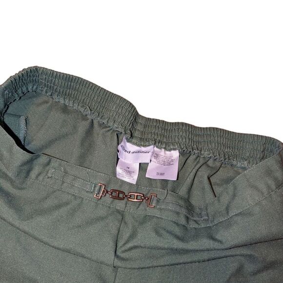 🛍️ ALFRED DUNNER BUSINESS CASUAL GREEN PANTS SIZE 14 - Picture 2 of 3
